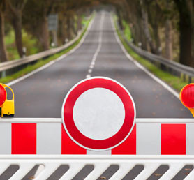 Zákaz jazdy na ceste k hraičnému priechodu Tisis/Schaanwald